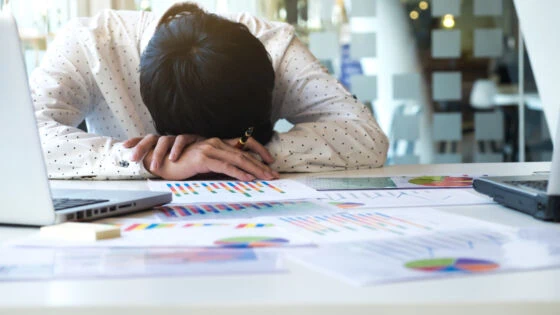 Tired Overworked Businessman Sleeping